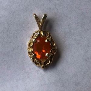 COPY - Natural Orange Fire Opal Pendant in gold